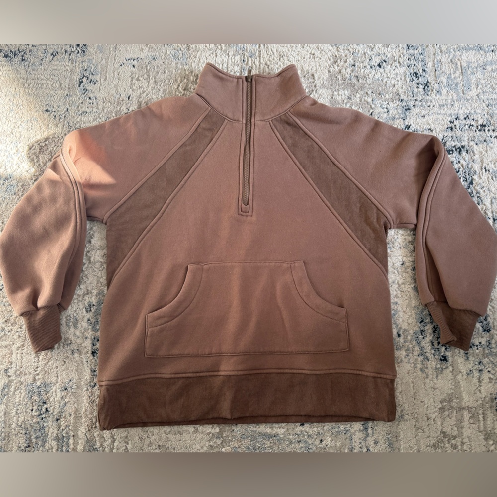 Blu Pepper Brown Quarter-Zip Sweater